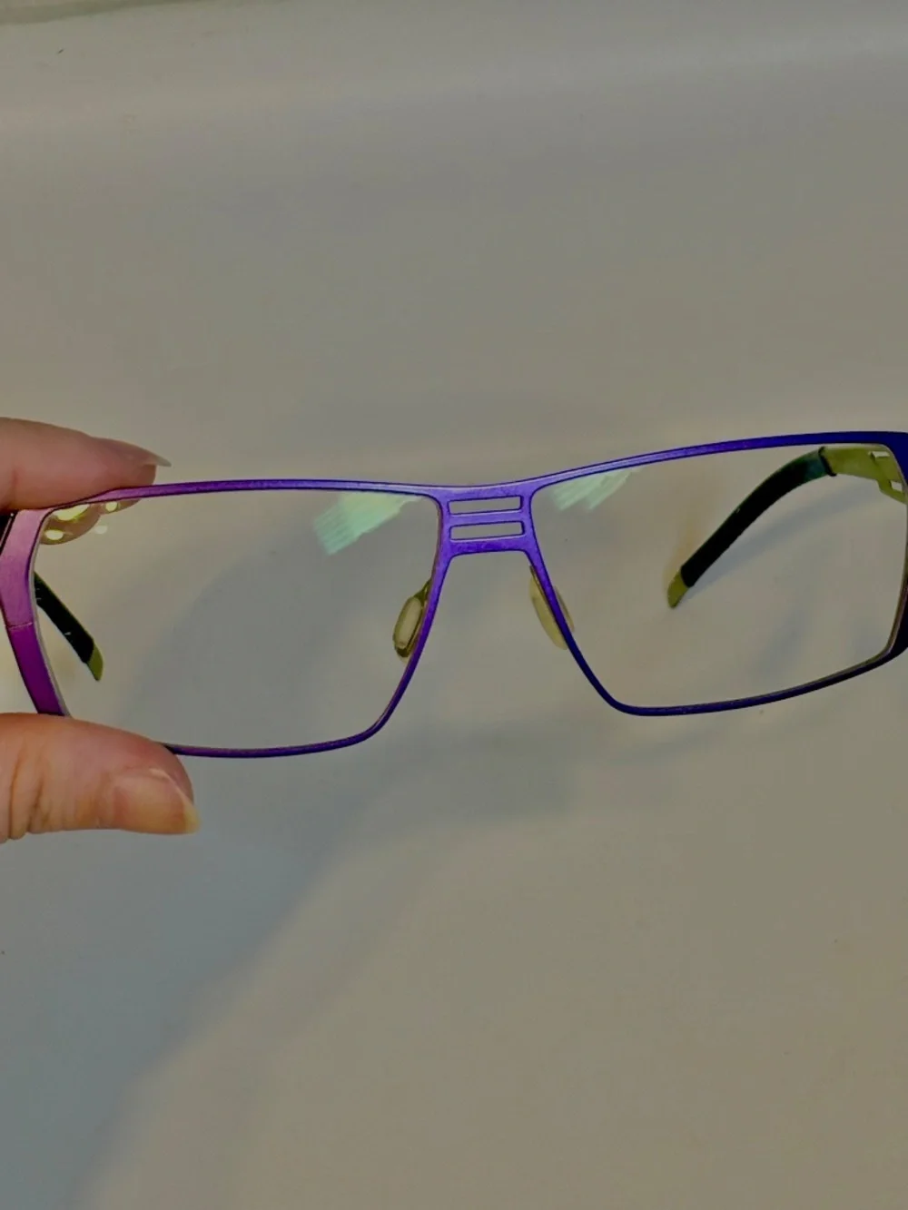 Orgreen Wolf 167 Titanium Womens Glasses Frames Purple & Green Handmade in Japan
